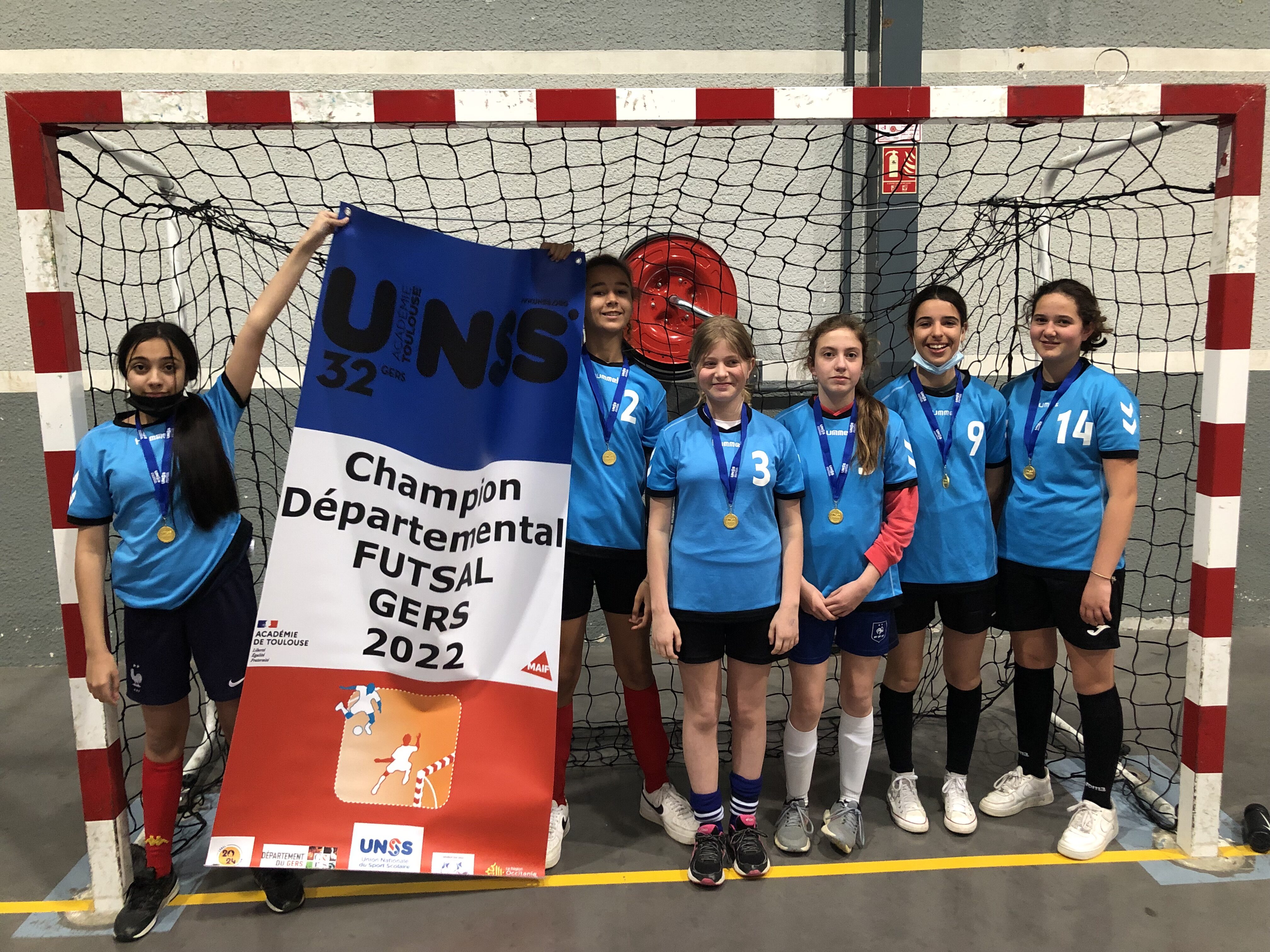 Les benjamines championnes du Gers de Futsal